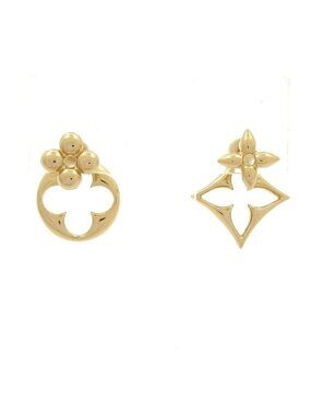 Louis Vuitton Earrings Puss LV Flower Gram Gold